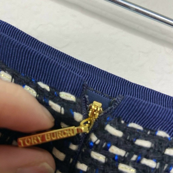 Tory Burch Tweed Gold Metallic Pencil Skirt - Picture 6 of 7